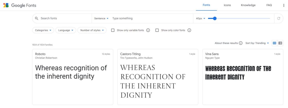 google fonts