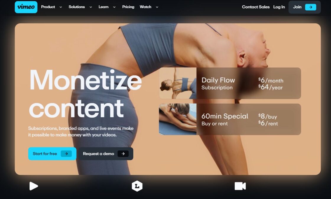 Vimeo video monetization platform