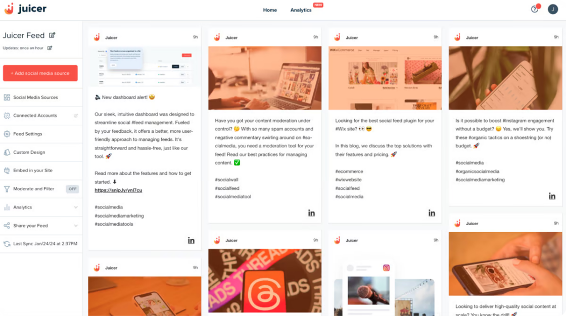 social media tools for nonprofits: Juicer.io- For Creating Beautiful Social Media Walls