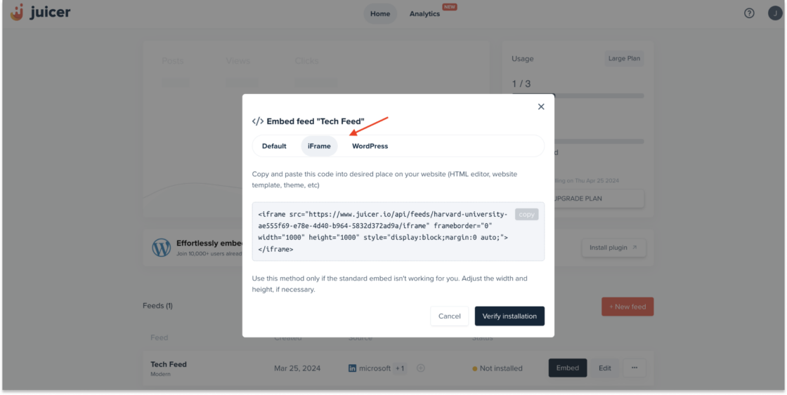 Embed LinkedIn Feed on Shopify Step 6