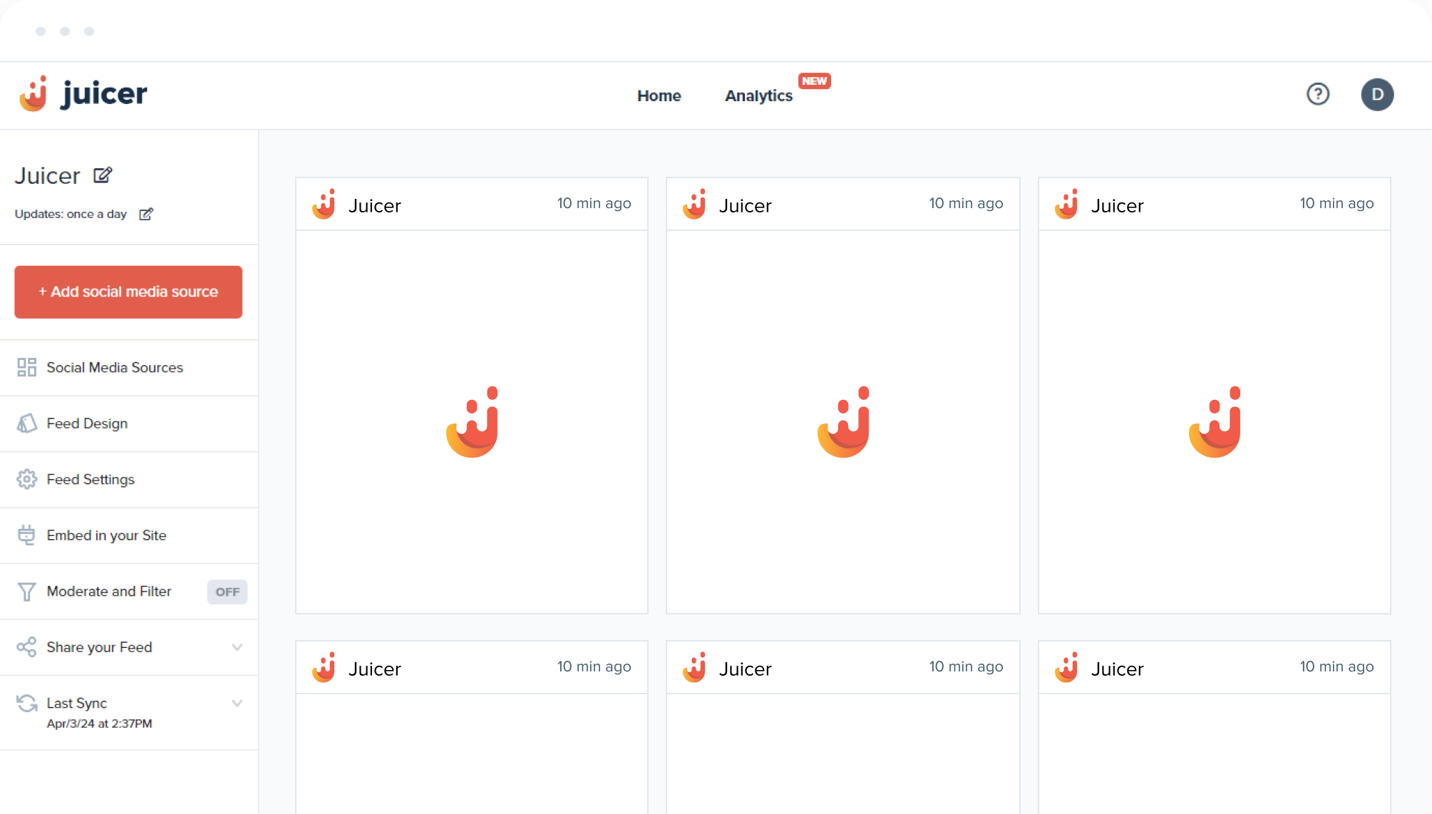 Juicer feed management